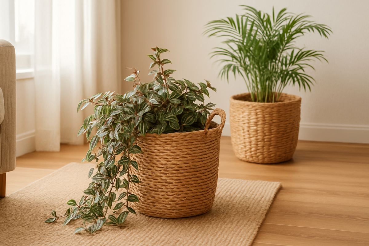 Большие корзины как кашпо