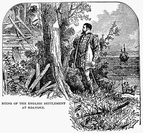 Джон Уайт на руинах колонии Роанок, 1590 год