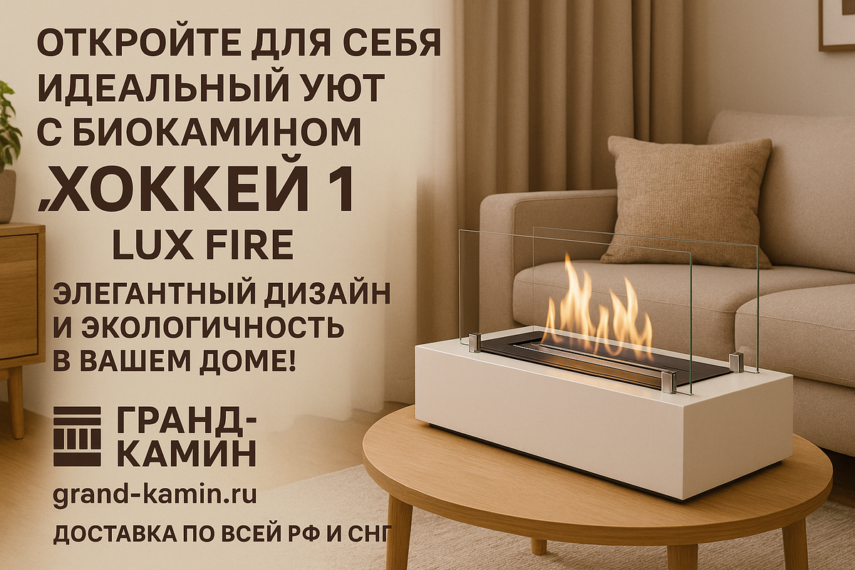    Как биокамин Хоккей 1 от Lux Fire превращает ваш дом в оазис уюта и стиля без лишних затрат Kamin