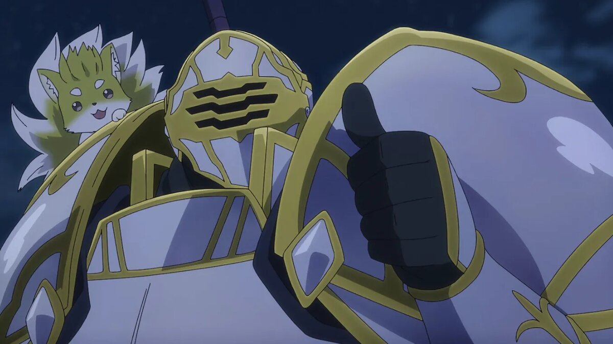 Кадр из аниме «Рыцарь-скелет вступает в параллельный мир»   📷