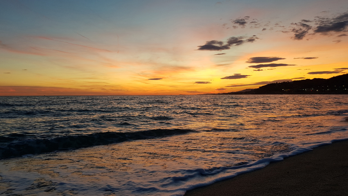 Закат на море