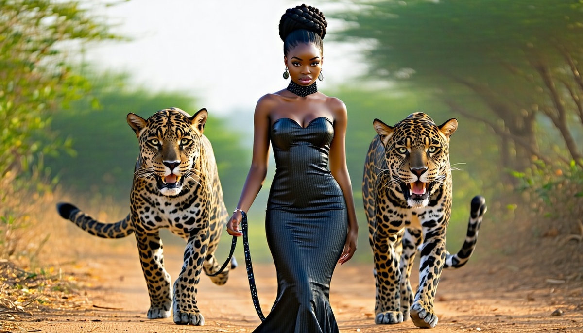 ИИ категорически отказался вручать поводки белолицым девам, потому пришлось подстраиваться и мне. А что? Очень же даже красотка, правда? 