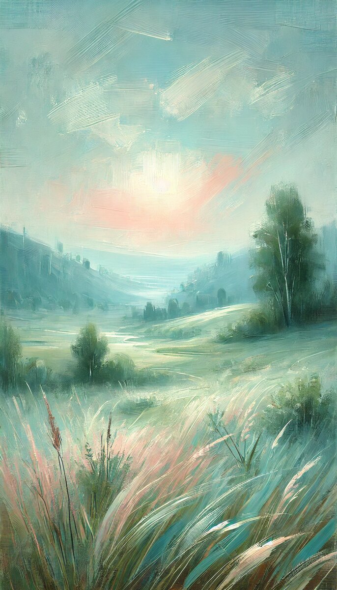 Картина: Утро в зелёной долине