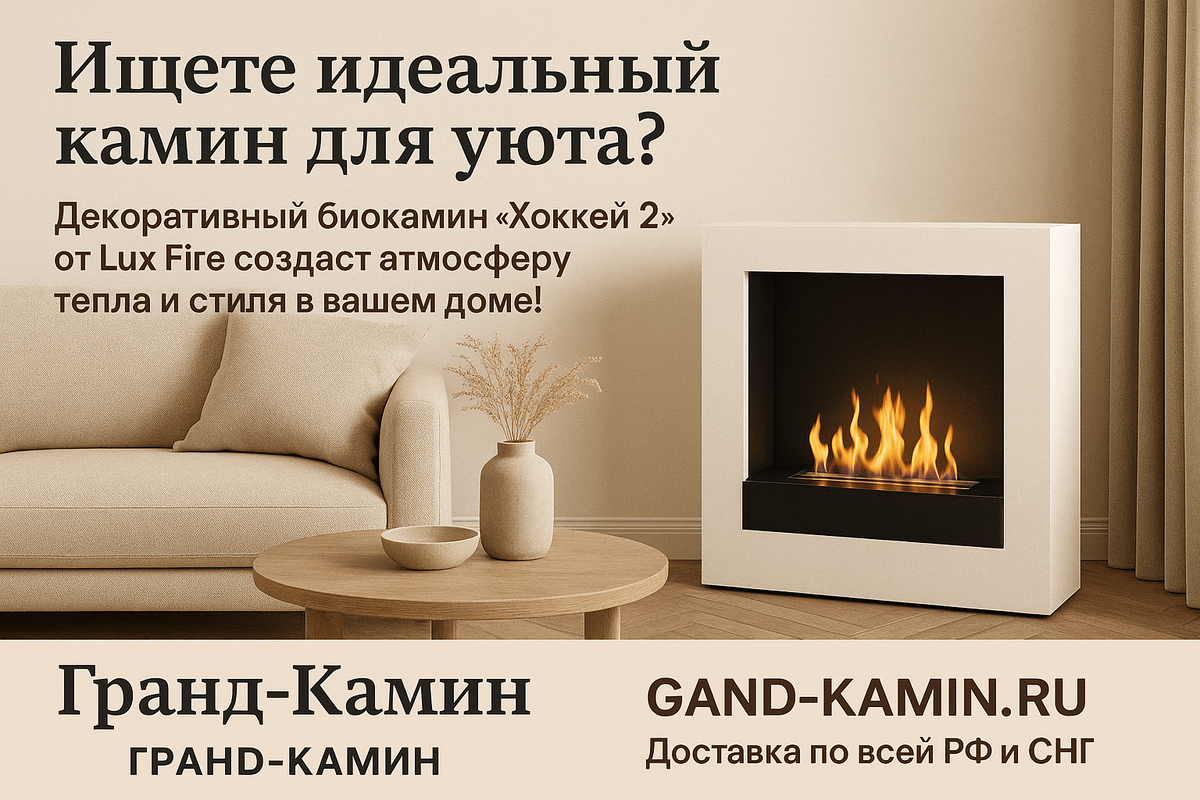    Биокамин Хоккей 2: создайте уют и стиль в вашем доме без забот о дыме и запахах Kamin