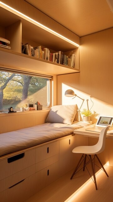 Юношеская спальня в мини-доме/ фото https://ru.freepik.com/