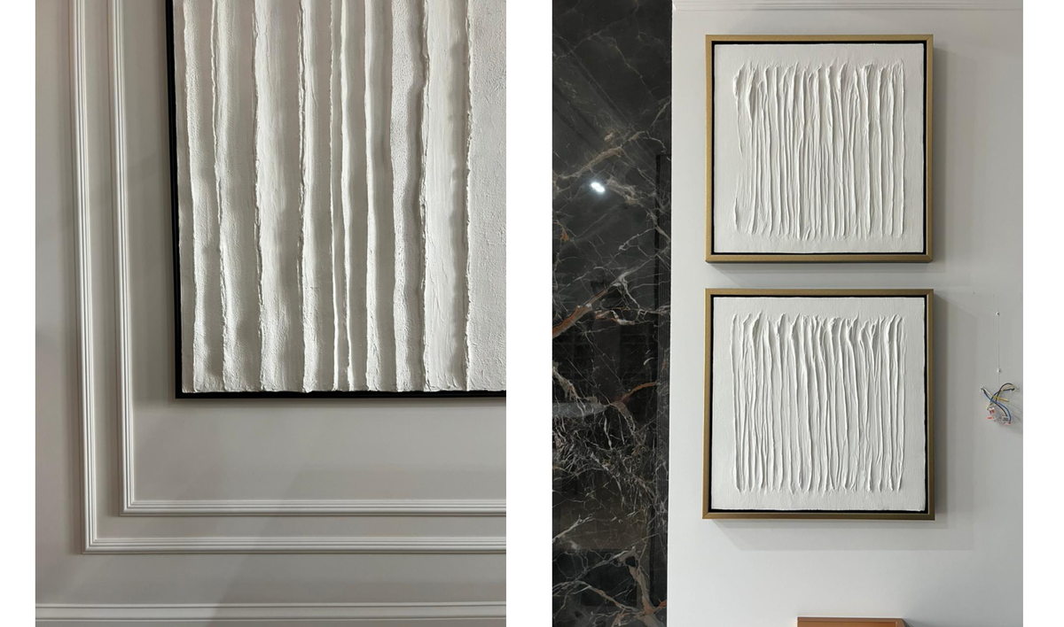 Картина выполнена текстурной пастой и оформлена в багет парус