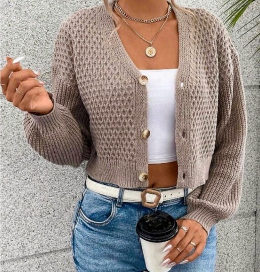 Укороченный кардиган спицами: 5 вариантов