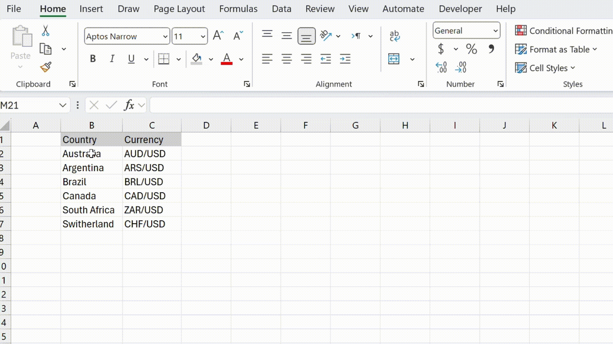 Изображение: Microsoft. Токены значений в "Microsoft Excel".