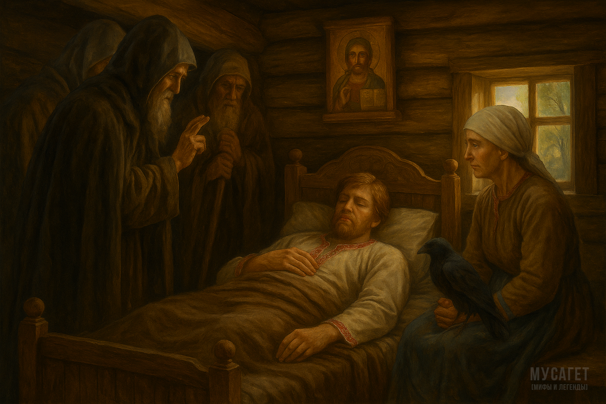 Старцы пришли к немощьному Муромцу
