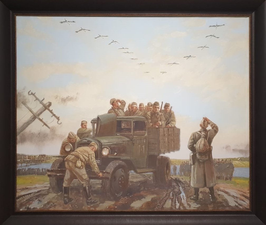 Валерий Мокрушин Летят журавли 2015 холст, масло