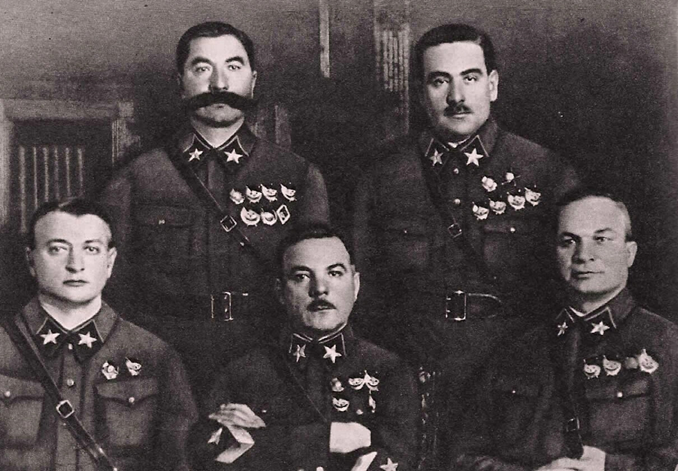 Первые маршалы Советского Союза. Будённый, Блюхер, Тухачевский, Ворошилов, Егоров.  