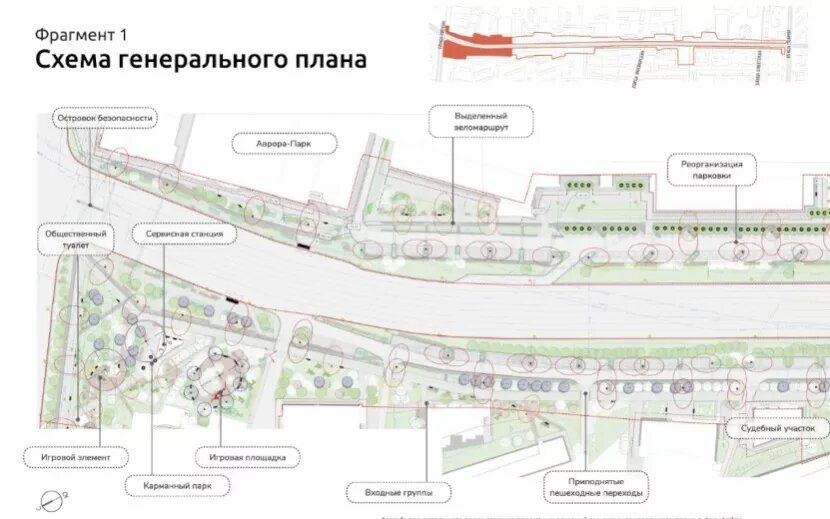    Благоустройство Удмуртской генеральный план №1Архитектурная студия «OrchestraDesign»