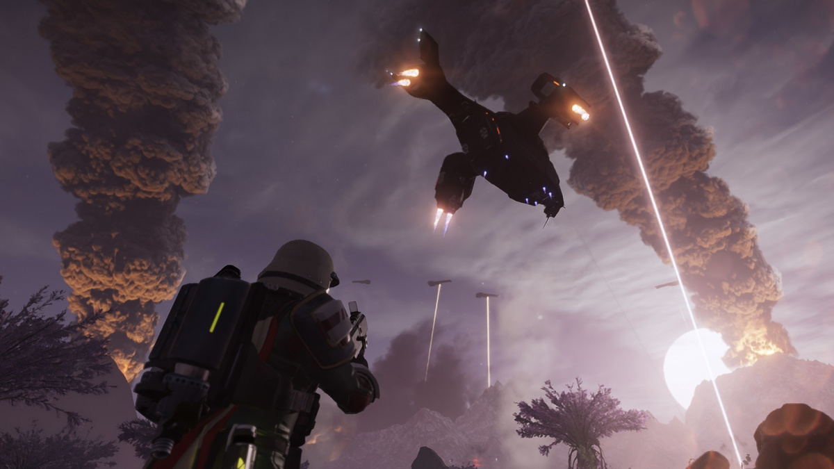 Скриншот из игры "Helldivers 2"