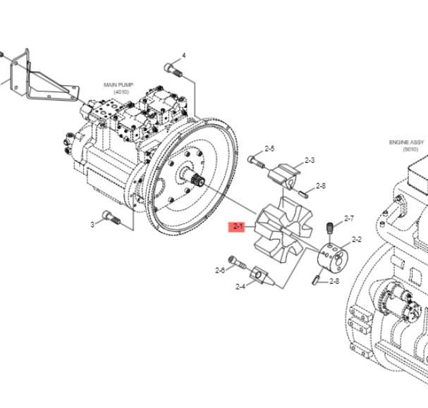 схема чертеж муфта соединительная гидронасоса Hyundai R200W-7 (11N7-10020) 