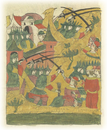 Захват Астрахани воеводами царя Ивана Васильевича. Лицевой летописный свод Ивана Грозного. Фото: https://runivers.ru