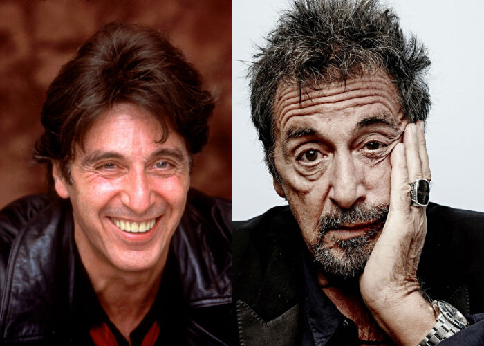 Аль Пачино в молодости и сейчас