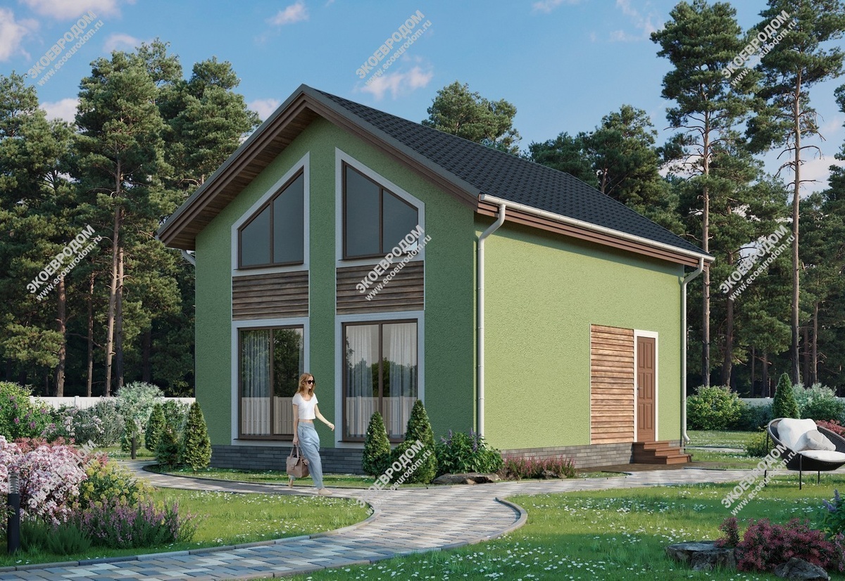 Проект "Делюкс": дом-баня в природных тонах