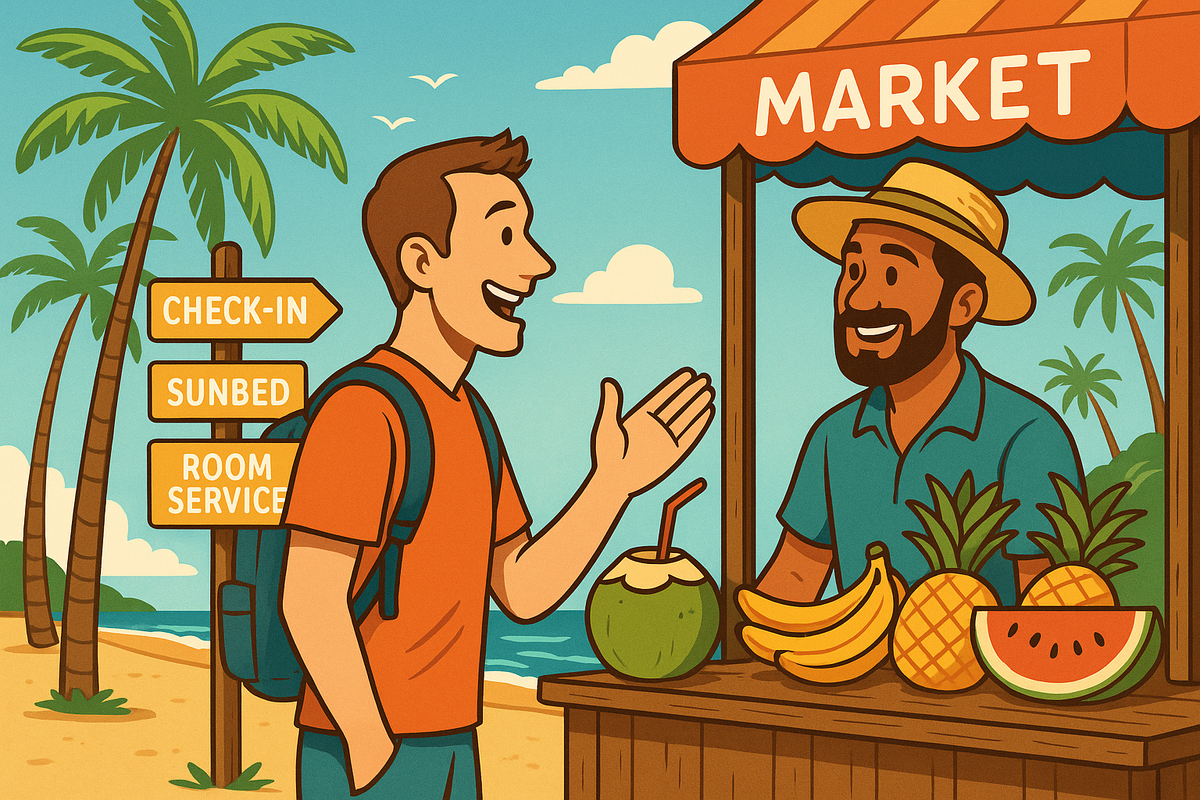 A tourist on the beach