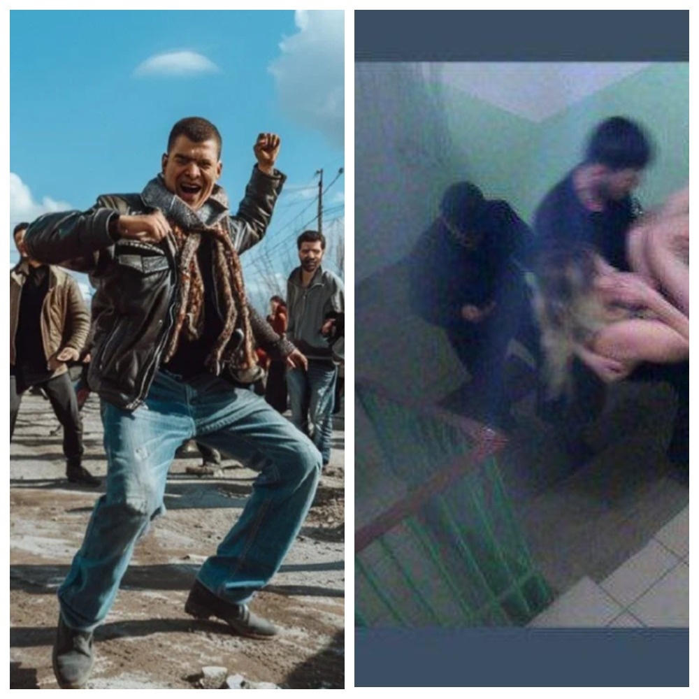 В квартиру девушку внесли на руках (справа).