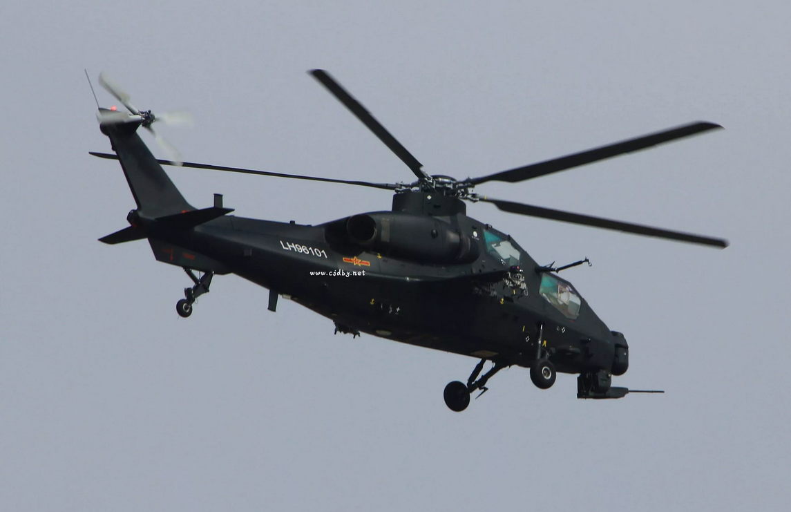 Глядя на основной китайский ударный вертолёт WZ-10 лишь с огромным трудом можно предположить, что он спроектирован в КБ "Камов", настолько это не походит на их обычные конструкции. Но это - действительно так. Фото ВВС НОАК
