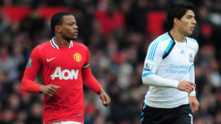    Патрис Эвра и Луис Суарес. Getty Images