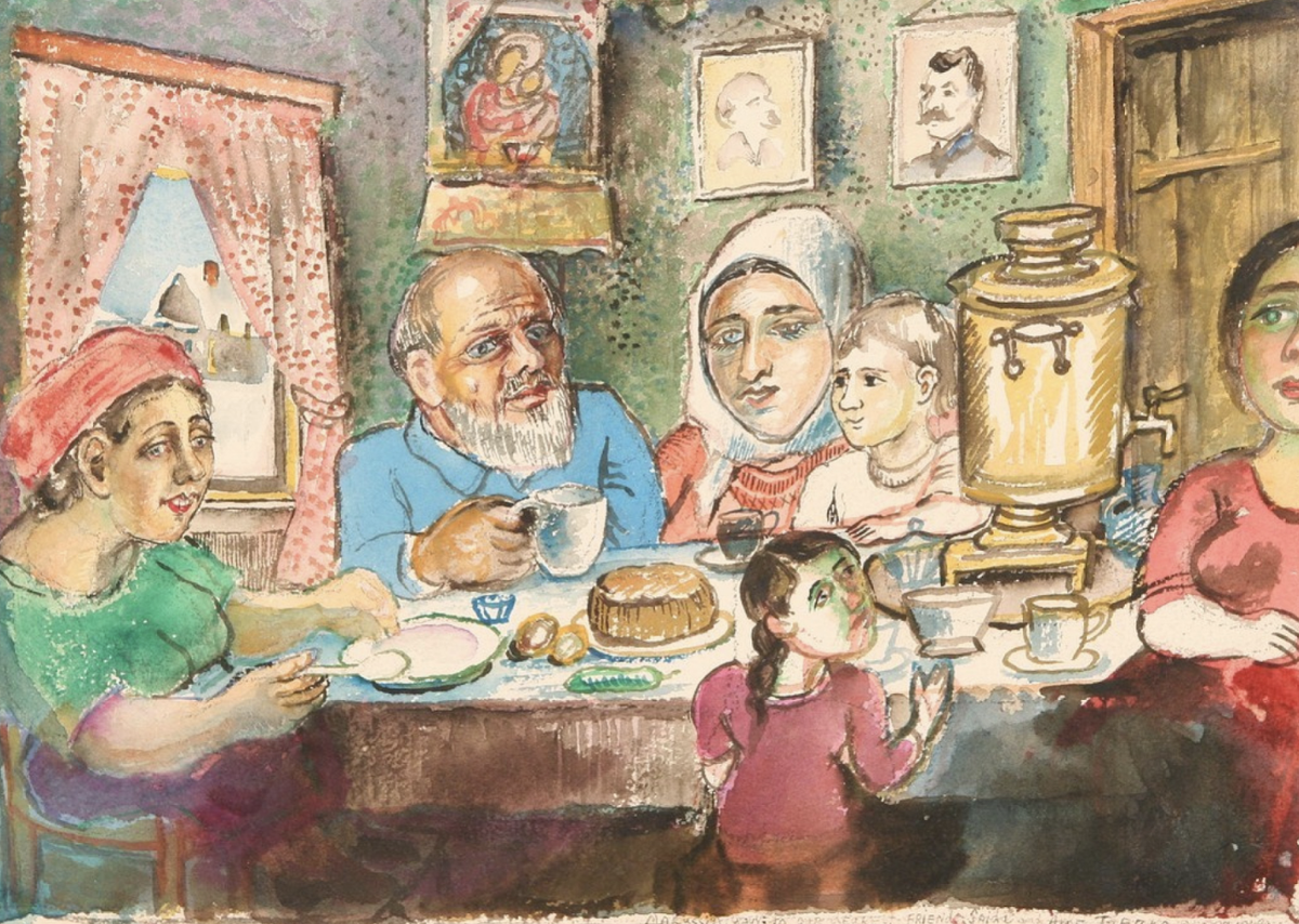 Д.Д. Бурлюк, «Чаепитие» (1948) / artchive.ru
