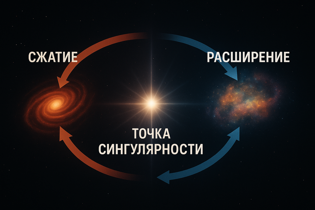 Гипотеза Большого Отскока предполагает, что Вселенная не возникла один раз, а проходит бесконечные циклы: сжатие, сингулярность, расширение — и снова сжатие.