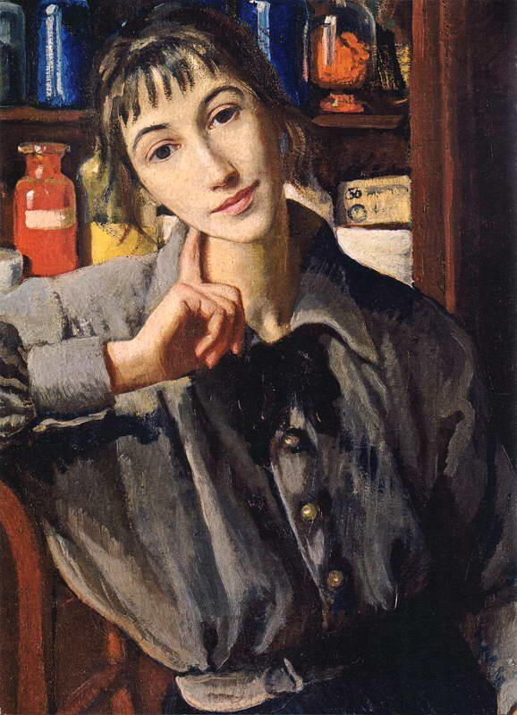 Автопортрет с кистью. 1924. Фрагмент. Национальный музей «Киевская картинная галерея»