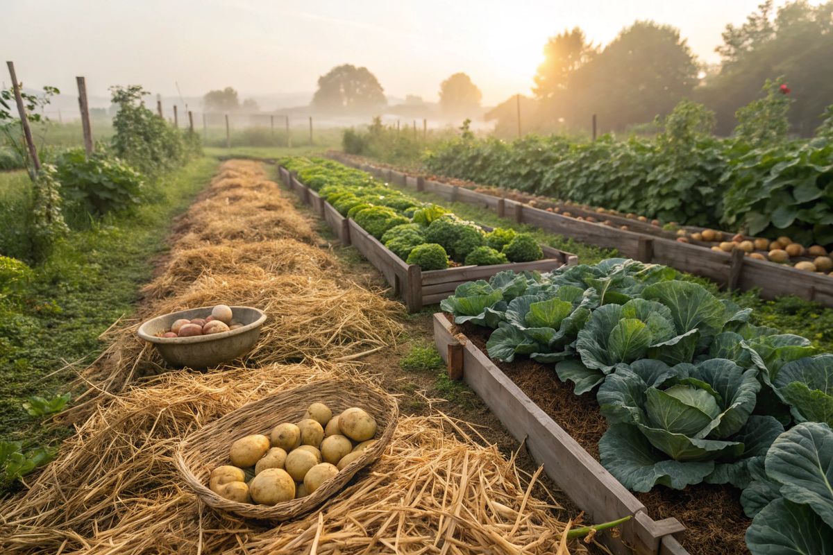 Урожай на грядке без перекопки