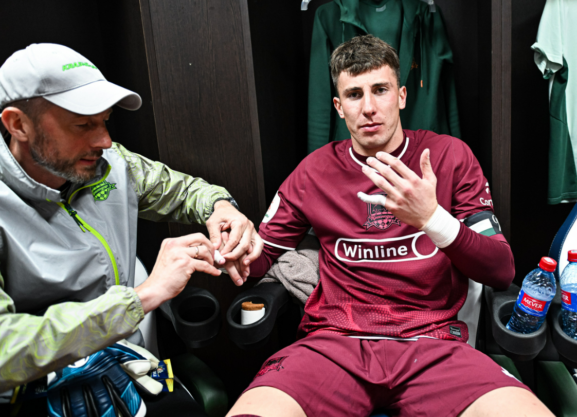 Агкацев сразу после игры. Фото: ФК "Краснодар"