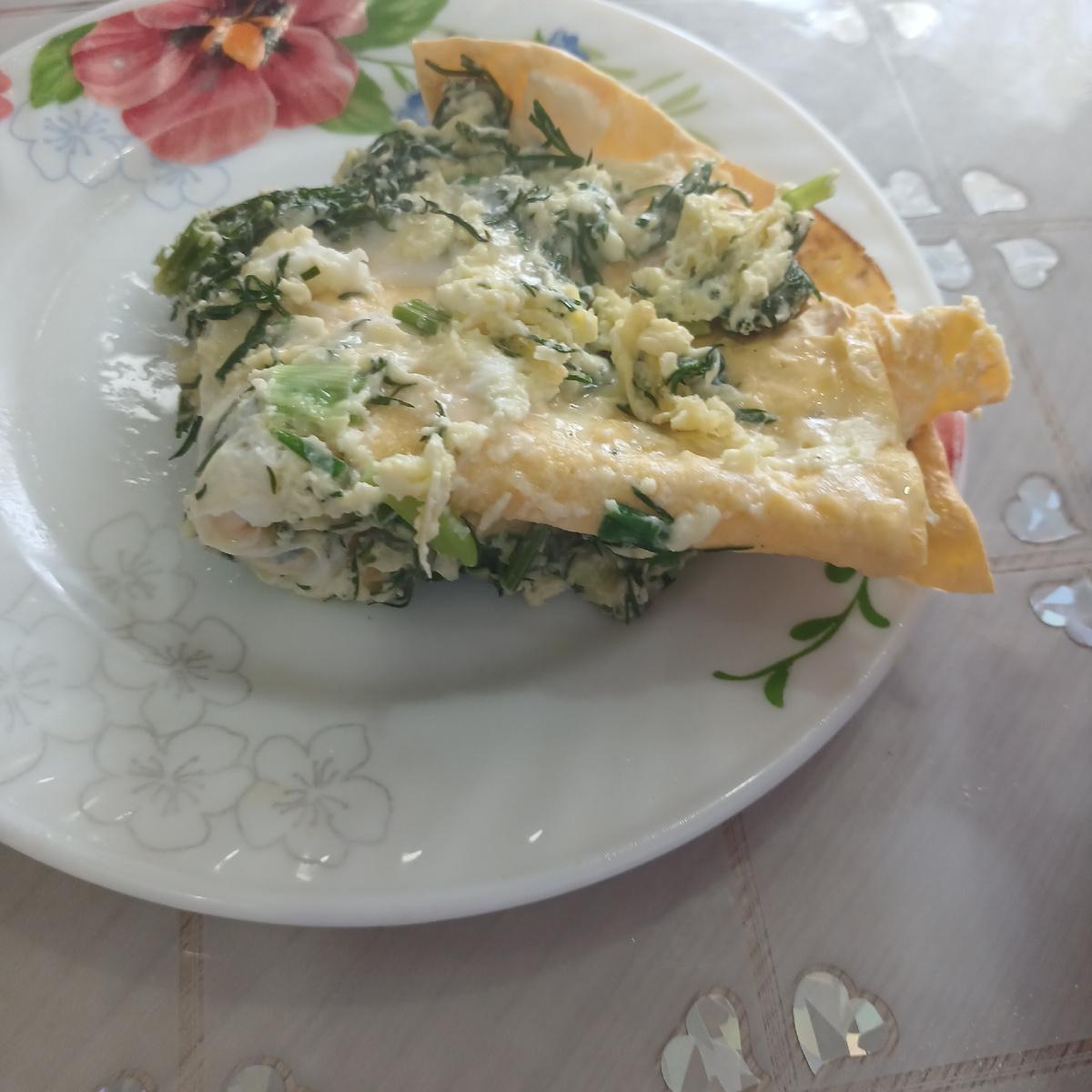 Омлет с зеленью в лаваше, не удачный опыт