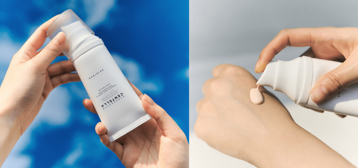 Например, SKIN1004 Madagascar Centella Tone Brightening Tone-Up Sunscreen SPF50+ PA++++