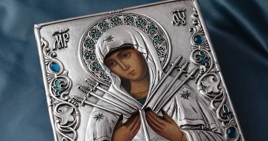 Молитва "Семистрельной" иконе Божией матери, чтобы смягчить сердца врагов, успокоить их и ниспослать им терпения.
