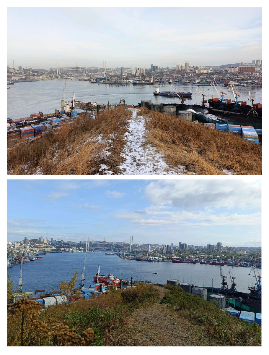 На фото тропа, разделяющая северо-западный (слева) и восточный (справа) склоны. 