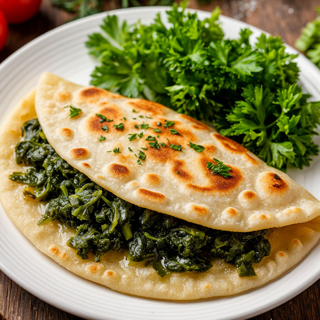 Азербайджанские кутабы с зеленью