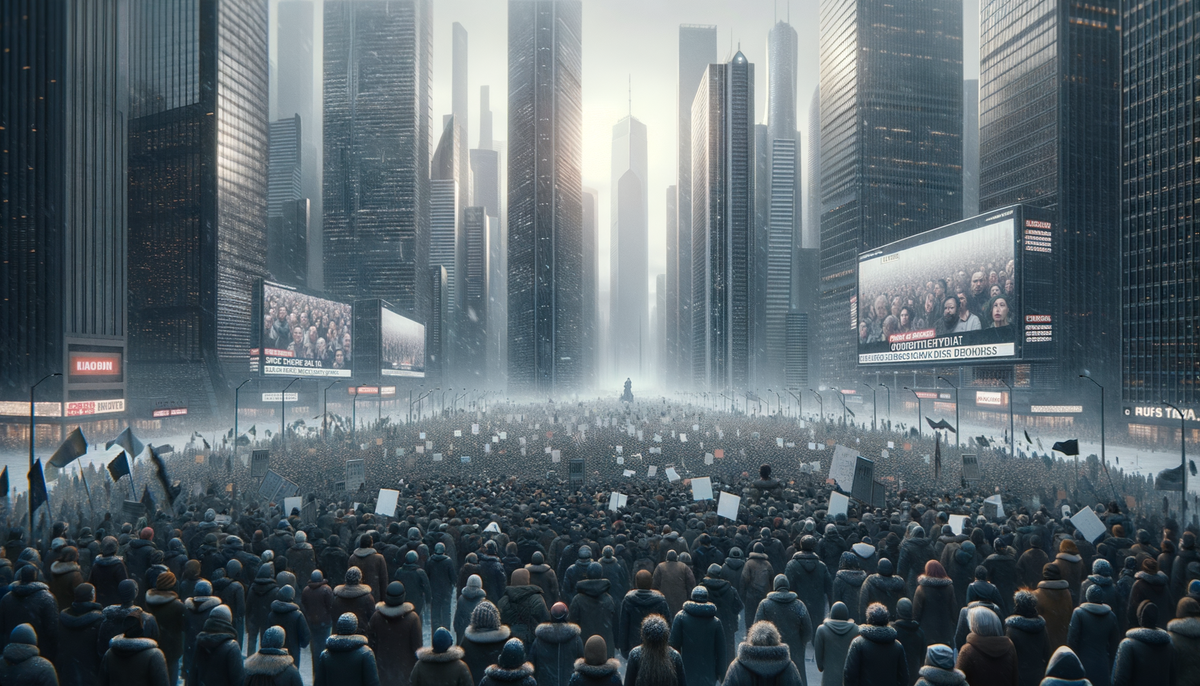 По улицам крупных мегаполисов гудели протесты, а в социальных сетях множились вопросы: – куда мы движемся? Иллюстрация - ИИ.