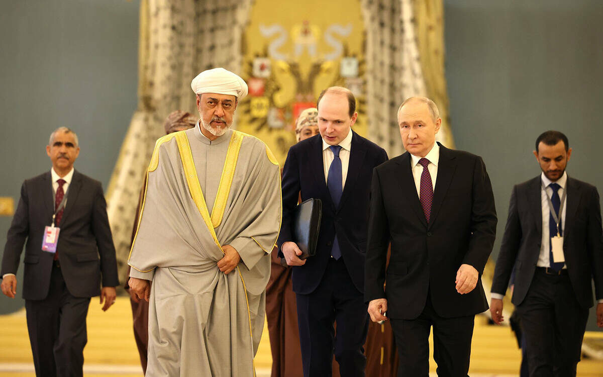 22 апреля Владимир Путин провел в Кремле встречу с султаном Омана Хейсамом бен Тареком Аль СаидомФото: kremlin.ru