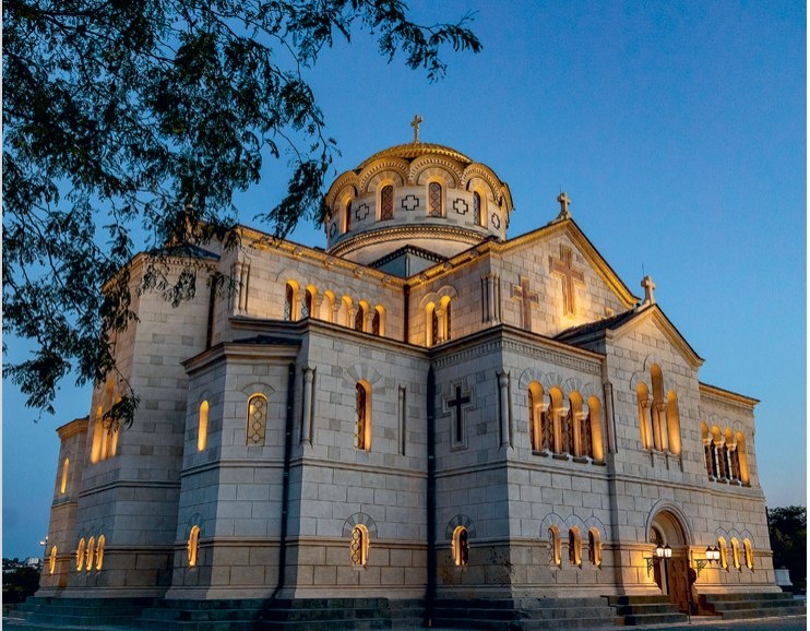 Владимирский собор — храм-памятник в честь крестителя Руси святого равноапостольного князя Владимира. Территория Нового Херсонеса. Фото с сайта https://pravoslavie.ru/166295.html