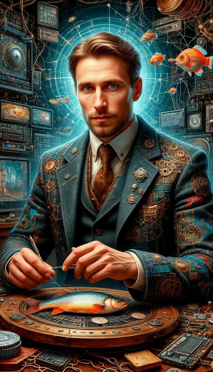 Николай - мастер на все руки, чипы-автомашин, сети связи, компьютеры и караси, сюрреализм, фэнтэзи, эстетично, неземная красота, гиперреализм, 10D, бесконечная детализация, шедеврально. Николай - умный парень хоть куда. Сдаст экзамен - рыбу тянет из пруда. Очень умный, увлечен и деловит! Заведёт - он без дела не сидит! Николай - выбирай и управляй! Покоряй, и конечно всех влюбляй! Твой святой - он тебя благословит! Николай - он без дела не сидит! Николай - умный парень хоть куда! Всем друзьям,