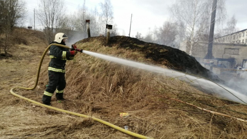    Огонь выжег 200 квадратных метров травы в ПудожеГосударственный комитет Карелии по ОЖ и БН