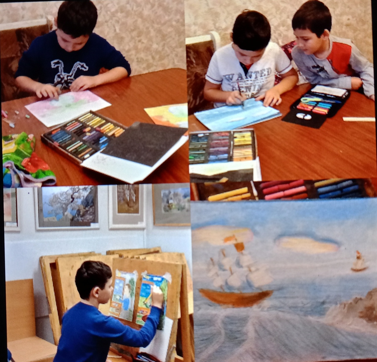 Всегда с увлечением, а Вячеслав тоже прекрасно рисует и занимается лепкой... 