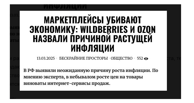 Маркетплейсы Ozon и Wildberries обвинили в инфляции из-за скидок на товар
