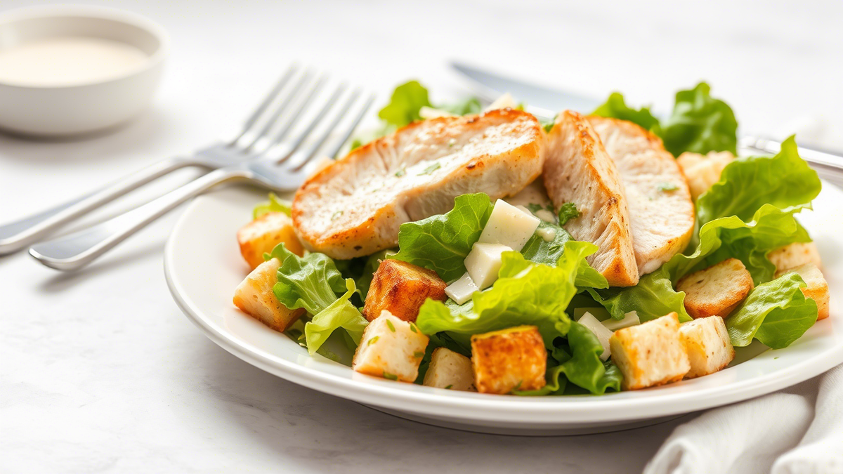 Классический рецепт салата Цезарь с курицей