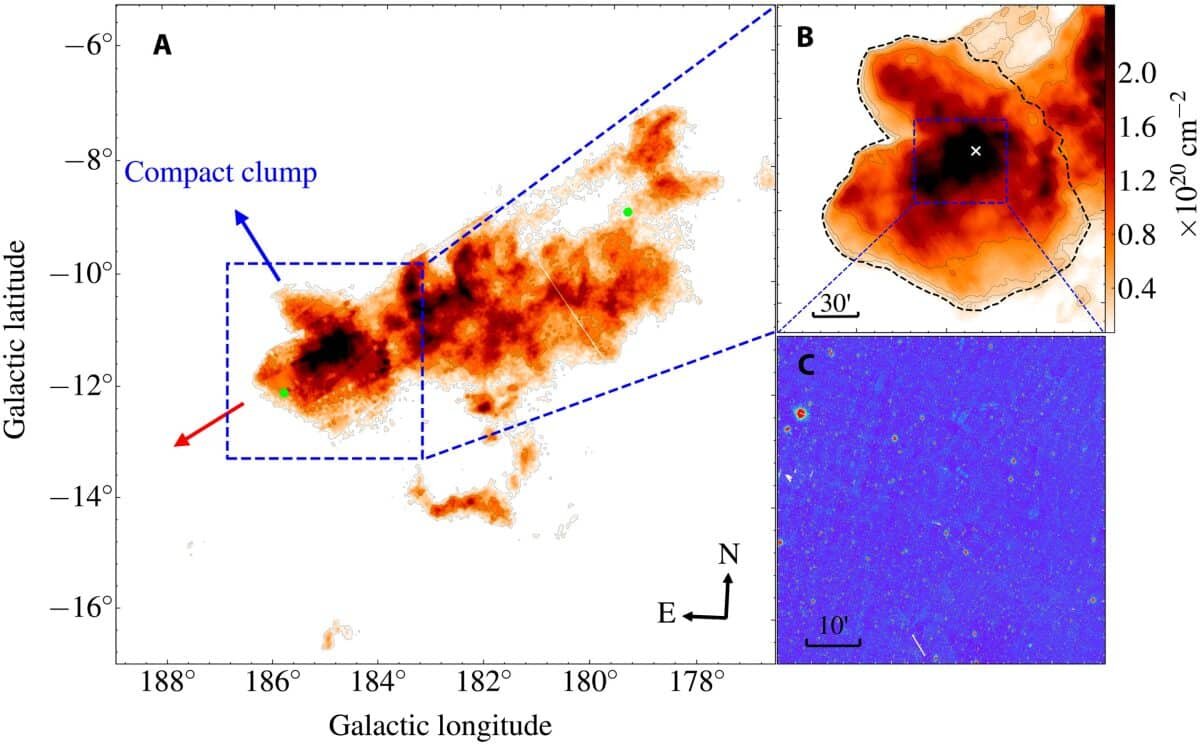    Изображение высокоскоростного облака водорода AC-I / © Science Advances, 2025