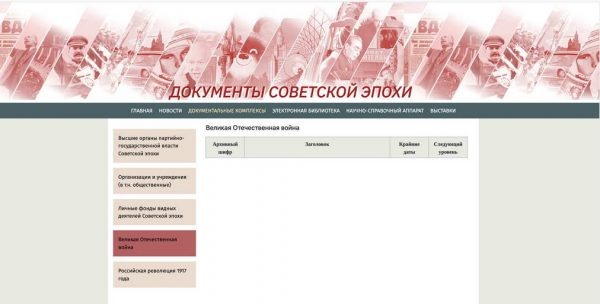 Ликвидированный сайт “Документы советской эпохи”