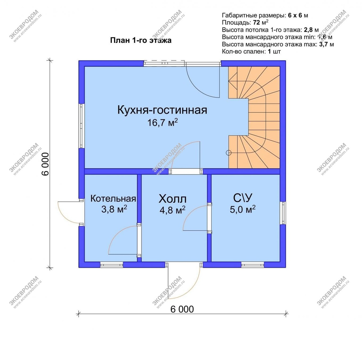 Планировка 1-го этажа