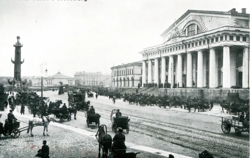 Здание Биржи СПб фото сделано в конце 19 века