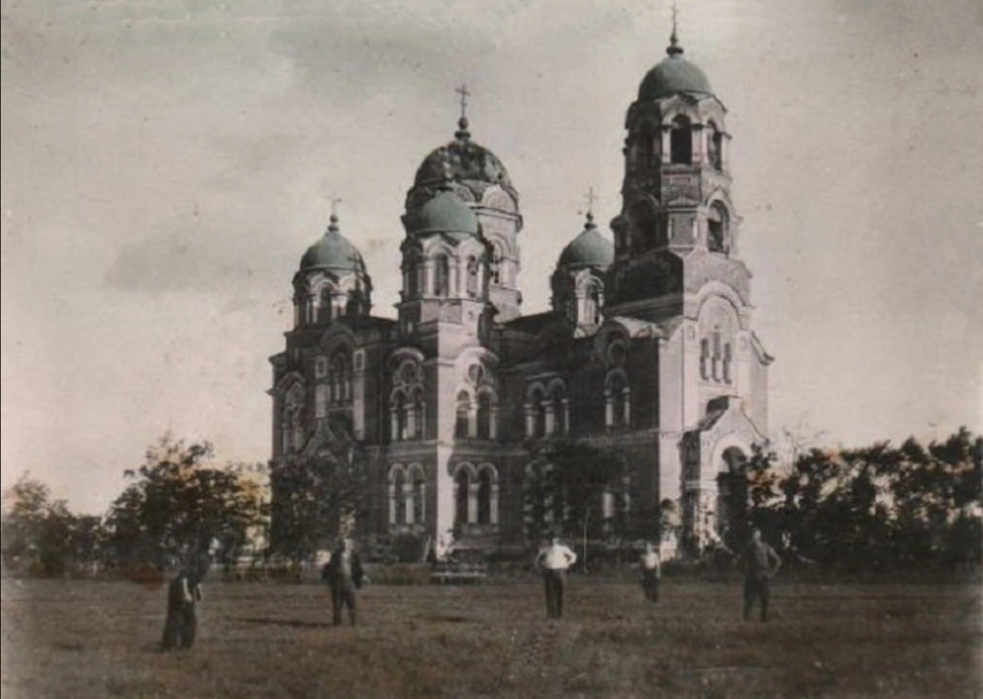  Новодеревянковская. Церковь Николая Чудотворца. Фото 1900-х годов