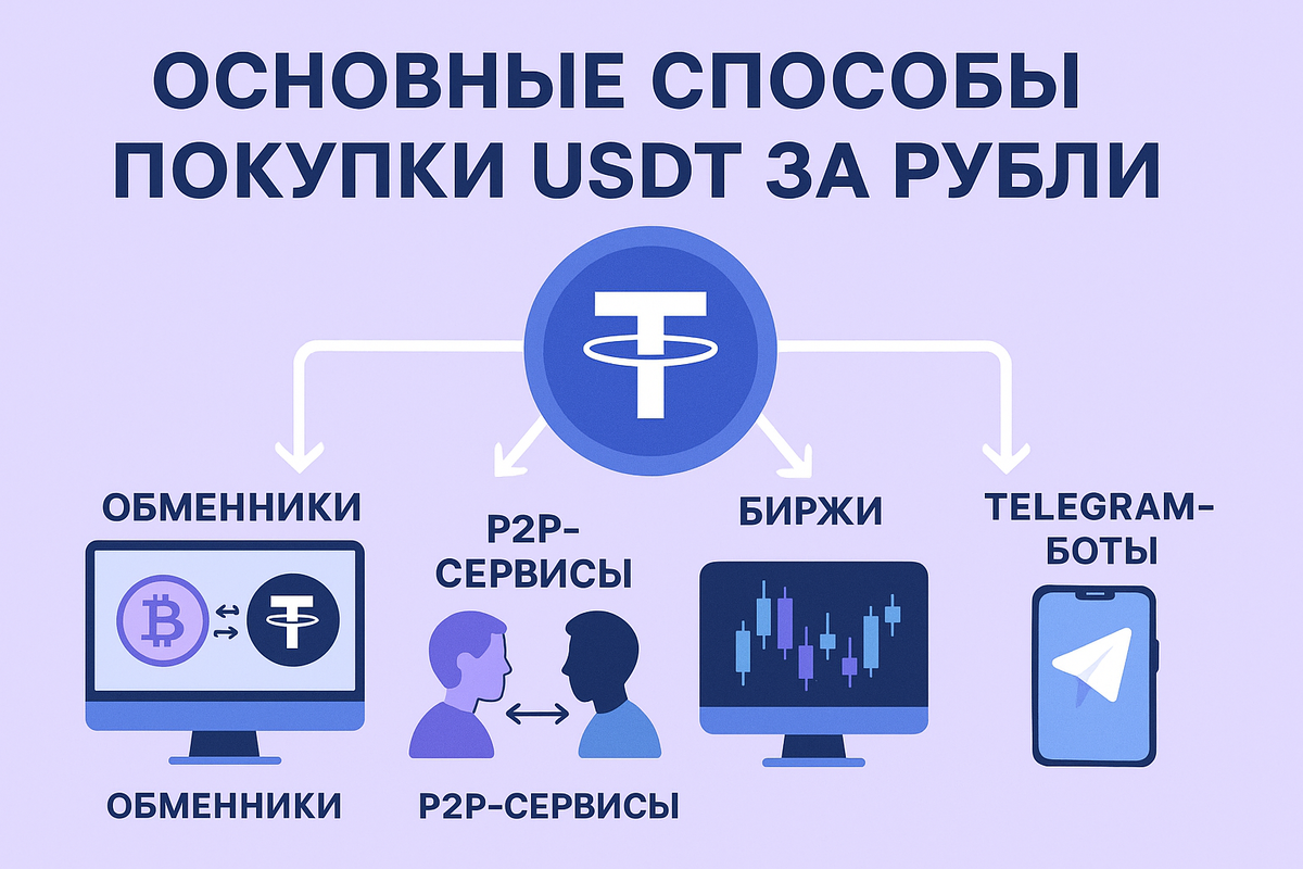 Обмен криптовалюты. Покупка usdt через p2p
