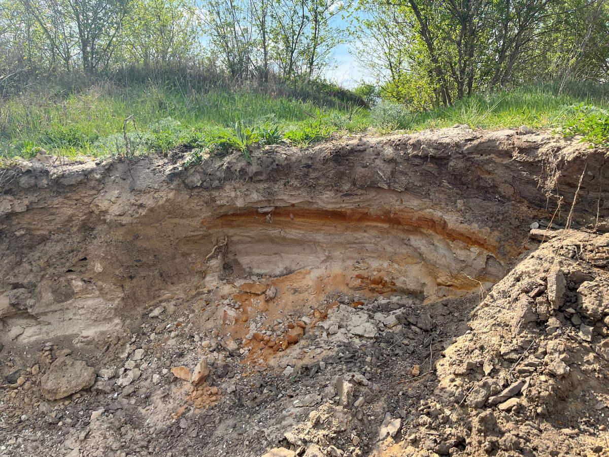 Прослойка ожелезненного песка